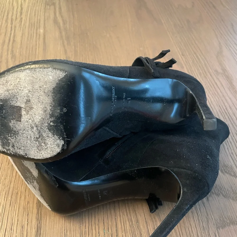 Saint Laurent fridge suede black boots sz 40 - Picture 4 of 5